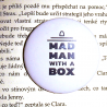 Placka Mad man with a box - bílá (střední) | Doctor Who